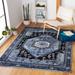 Light Blue/Black Square 6'7" Area Rug - Union Rustic Abbie-Gail Oriental Area Rug 79.0 x 79.0 x 0.59 in blue/green/indigo, Synthetic | Wayfair