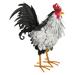 August Grove® Bellview Rooster Decor Garden Statue Metal in Black/White | 21.75 H x 17.5 W x 10.5 D in | Wayfair AD3352519C2A454BBA12E46C1929CECA