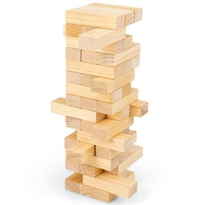 Costway 54 Pieces Tumbling Timber Toy with Carryin...