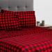 Printed 3 Piece Twin Buffalo Plaid Deer Antlers Sheet Set