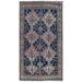 Shahbanu Rugs Navy Blue Vintage Worn Down Persian Qashqai Clean Hand Knotted Natural Wool Oriental Rug (3'10" x 7'0")