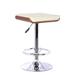 Swivel Backless Faux Leather Barstool with Pedestal Base, Cream and Chrome