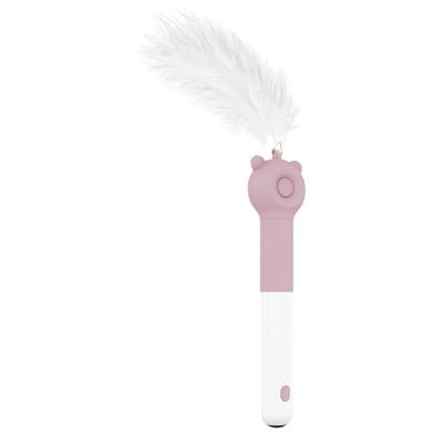 Pet Life Pink 'KITIQUE" 3-in-1 Retractable and Extendable Feathered and Laser Wand Kitty Cat Teaser