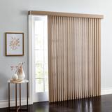 Wide Width Embossed Vertical Privacy Slat Blinds by BrylaneHome in Light Taupe (Size 78" W 63" L) 3.5 inch Slats Window Privacy Reversible