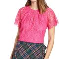 J. Crew Tops | J. Crew Hot Pink Lace Top | Color: Pink | Size: M