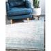 Blue 31 x 0.33 in Area Rug - Bungalow Rose Teadora Oriental Gray/Ivory Area Rug Polypropylene | 31 W x 0.33 D in | Wayfair LRKM3546 41918527