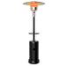 High-Power 48,000 BTU Outdoor Propane Heater with Table and Wheels-Black - 32" x 32" x 87"(L x W x H)