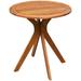 27 Inch Outdoor Round Dining Table Solid Wood Patio Bistro Table