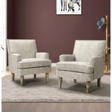Cheyenne 26“ Wide Contemporary Fabric Armchair with Nailhead Trim Set of 2 by HULALA HOME