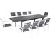 Hanover Naples 11-Piece Outdoor Dining Set with 10 Sling Chairs in Gray/White and a 40" x 118" Expandable Dining Table