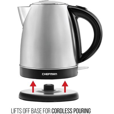 Chefman Electric Kettle, Stainless Steel, 1.7 Liter