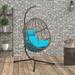 Maypex Outdoor Wicker Basket Swing Chair with Stand