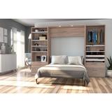 Cielo Full Murphy Bed and 2 Shelving Units with Drawers by Bestar