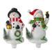 Set of 2 Glittered Snowman Christmas Stocking Holders 5.75"