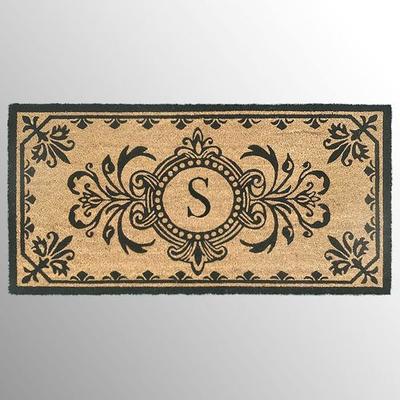 Dwell Vine Monogram Mat Black, P, Black