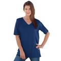 Plus Size Women's V-Neck Ultimate Tee by Roaman's in Evening Blue (Size 4X) 100% Cotton T-Shirt