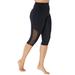 Plus Size Women's Chlorine Resistant High Waist Mesh Swim Capri by Swimsuits For All in Black Mesh (Size 8)
