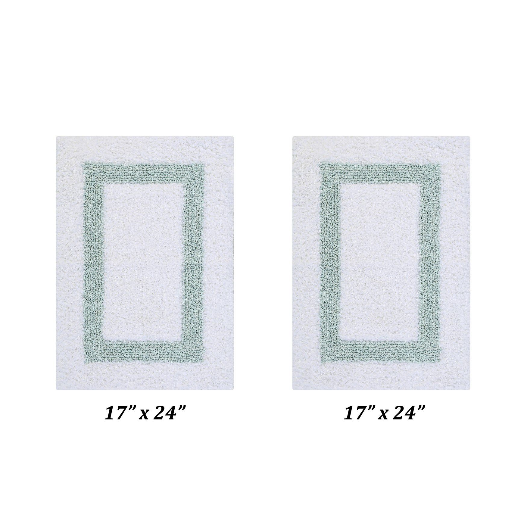 Hotel Collections Bath Mat Rug 2 Piece Set (17" X 24" | 17" X 24") by Better Trends in White Blue