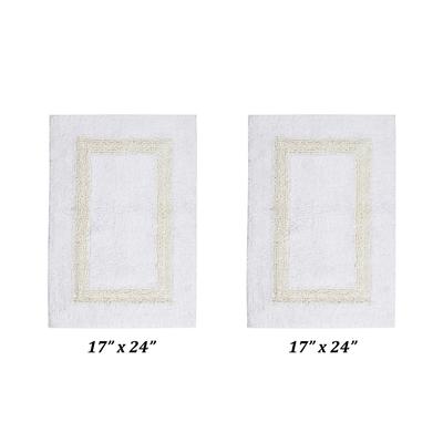 Hotel Collections Bath Mat Rug 2 Piece Set (17" X 24" | 17" X 24") by Better Trends in White Ivory