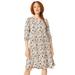 Plus Size Women's Keyhole A-line Dress by ellos in Light Beige Floral (Size 22/24)