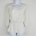 Anthropologie Tops | Anthropologie Deletta Peplum Blouse Xs Ivory | Color: Cream | Size: Xs