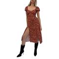 French Connection Women's AMELI DRP PF SLV FLL LNG Dress Casual, Desert Rose Multi, X-Small