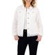 ANNA ROSE Women's Lace Trim Button Jacket in White with Front Button Fastenings - Breast Pockets and Long Sleeves - 16