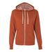 Independent Trading Co. PRM90HTZ Heathered French Terry Full-Zip Hooded Sweatshirt in Burnt Orange Heather size XL | Cotton/Polyester Blend PRM90H