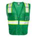 Kishigo B100-107 Mesh Enhanced Visibility Multi-Pocket Vest in Green/Lime - B104 size Small/Medium | Polyester