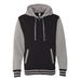 Independent Trading Co. IND45UVZ Varsity Full-Zip Hooded Sweatshirt in Black/Gunmetal Heather size 3XL | Cotton/Polyester Blend