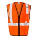 Kishigo 1519-1520 Single Pocket Zipper Mesh Class 2 Vest in Orange size 2XL/3XL