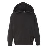 Independent Trading Co. PRM10TSB Toddler Special Blend Raglan Hooded Sweatshirt in Black size 5/6 | Cotton/Polyester