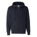Independent Trading Co. SS4500Z Midweight Full-Zip Hooded Sweatshirt in Classic Navy Blue Heather size Large | Cotton/Polyester Blend SS450Z