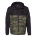 Independent Trading Co. EXP54LWZ Lightweight Windbreaker Full-Zip Jacket in Black/Forest Greenuflage size Small | Polyester