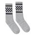 SOCCO SC300 USA-Made Checkered Crew Socks in Heather Gray/Black size Small/Medium | Cotton/Polyester/Spandex