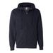 Independent Trading Co. SS4500Z Midweight Full-Zip Hooded Sweatshirt in Classic Navy Blue Heather size Medium | 80/20 Cotton/Polyester SS450Z