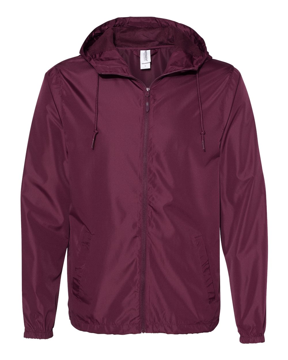 Independent Trading Co. EXP54LWZ Lightweight Windbreaker Full-Zip Jacket in Maroon size XL | Polyester