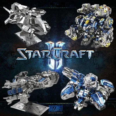 Puzzle en métal 3D pour adultes modèle Star Craft 2 Précieux siège Terran Battle Cruise DIY 3D
