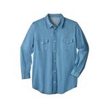 Men's Big & Tall Western Snap Front Shirt by Boulder Creek in Bleach Denim (Size 6XL)