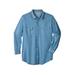 Men's Big & Tall Western Snap Front Shirt by Boulder Creek in Bleach Denim (Size 6XL)