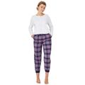 Plus Size Women's Plaid Flannel Sleep Pants by ellos in Navy Pink Plaid (Size 3X)