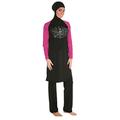 nadamuSun Modest Muslim Swimwear Islamic Swimsuit for Women Hijab Swimwear Full Coverage Swimwear Muslim Swimming Beachwear Swim Suit (Asia 4XL ~ Ref. UK Size 18-20, Blackpink)