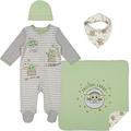 Star Wars Baby Yoda Layette Gift Set Footies Blanket Bib Hat Mandalorian 0-6 Months