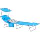 OGS48-B Chaise Longue Bain de Soleil Transat de Relaxation Pliant Chaise de Camping Inclinable,