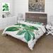 Designart 'Vintage Green Leaves Plants III' Traditional Duvet Cover Comforter Set