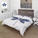 Designart 'Navy Blue Chestnut Leaf' Traditional Duvet Cover Comforter Set