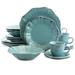Elama Beveled Edge 20 Piece Dinnerware Set in Turquoise