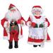 15" Mr And Mrs Claus Figurine, Set Of 2