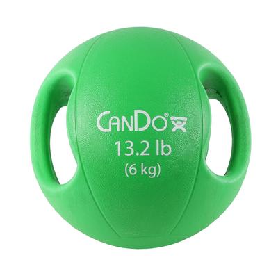 CanDo® Molded Dual Handle Medicine Ball - 13.2 lb (6 kg) - Green