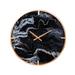 Modern Chic 20-inch Black and Brass Marble Effect Wall Clock
